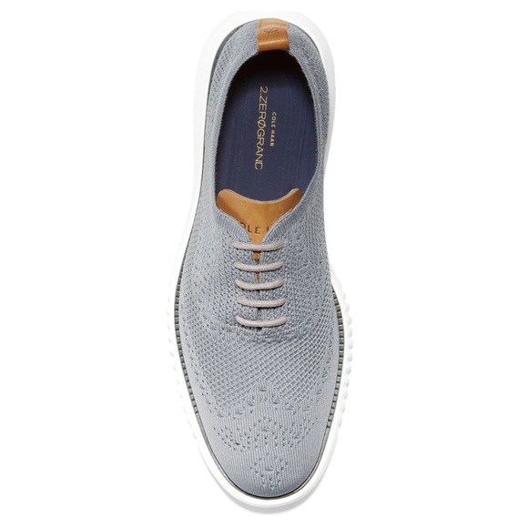 Cole Haan 2.ZeroGrand Stitchlite Knit Wingtip Ironstone Vapor Gray White 13 NIB - Picture 4 of 16